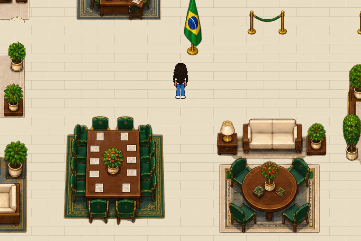 O Palácio do Planalto por dentro, com a sala de reunião e os sofás